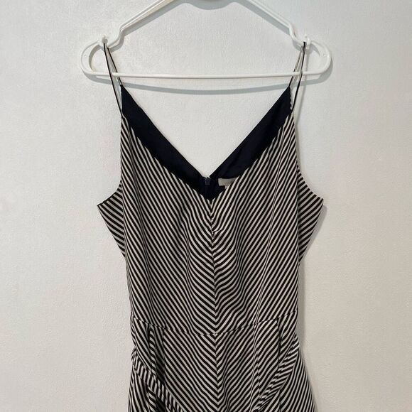 H&M Black & White Striped Maxi Dress with Belt | Size M - Picture 3 of 9